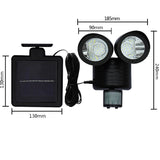 2 Heads Motion Sensor Solar Lamp with 22 LEDs Lights