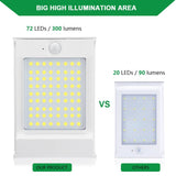 72 LEDs Solar Power PIR Motion Sensor Wall Light